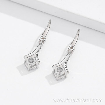 CZ Zircon Drop Earring 925 Silver Wedding Earrings